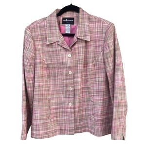 Sag Harbor Pink and Green Tweed Jacket - Size 16p